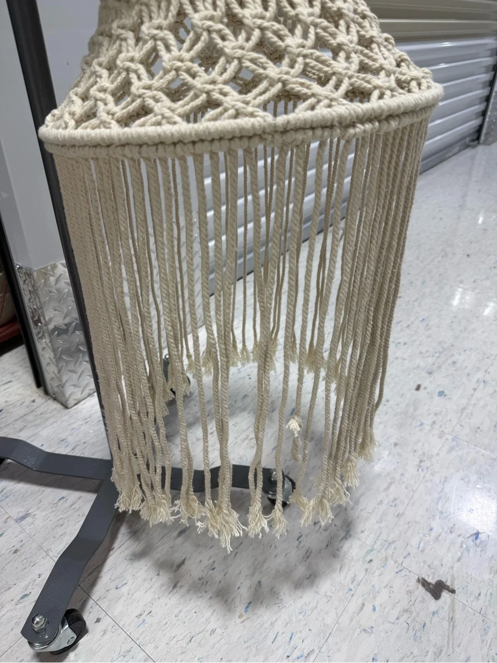 Boho Handwoven Macrame Pendant Light Shade & Tiered Fringe Chandelier